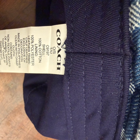 Coach Blue Jean Patterned Bucket Hat with logo - Picture 4 of 5